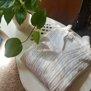 White Cable Knit Sweater